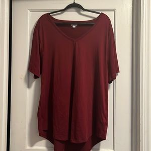 Lularoe Iris Top, Size XL, dark red